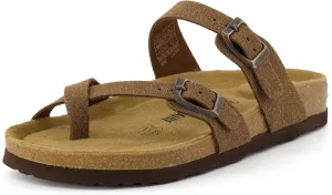 CUSHIONAIRE Women's Luna Cork Footbed Sandal With  Comfort