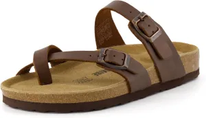 CUSHIONAIRE Women's Luna Cork Footbed Sandal With  Comfort