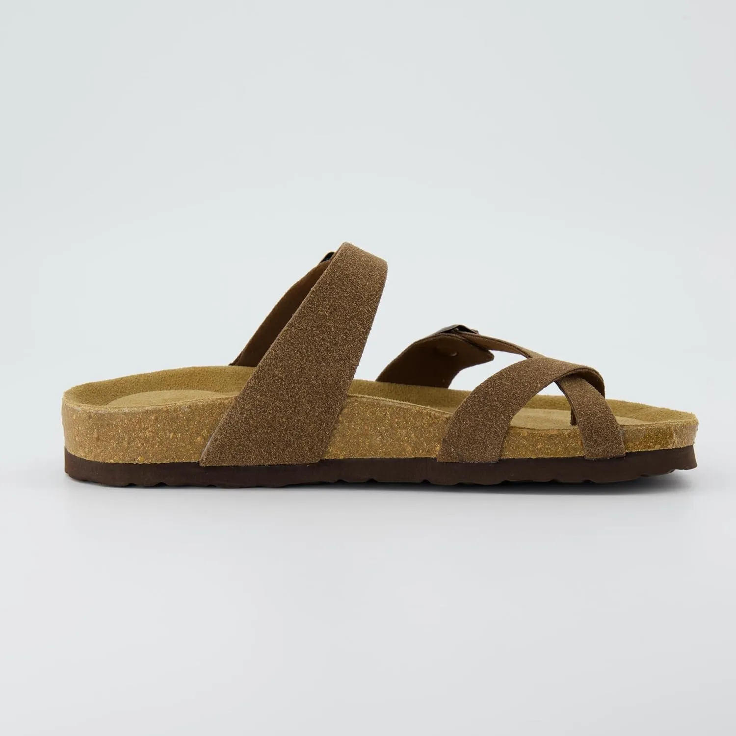 CUSHIONAIRE Women's Luna Cork Footbed Sandal With  Comfort