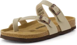CUSHIONAIRE Women's Luna Cork Footbed Sandal With  Comfort