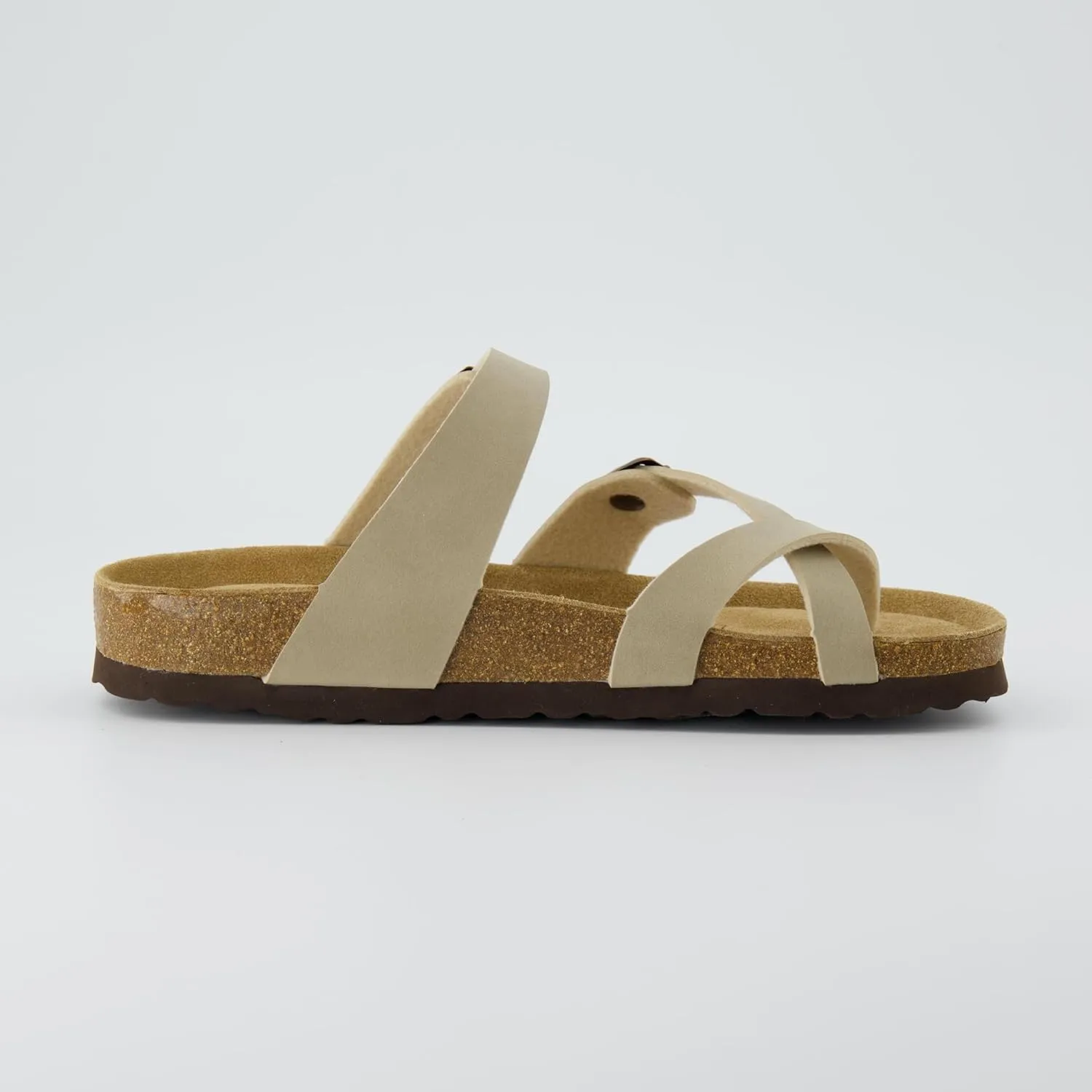 CUSHIONAIRE Women's Luna Cork Footbed Sandal With  Comfort