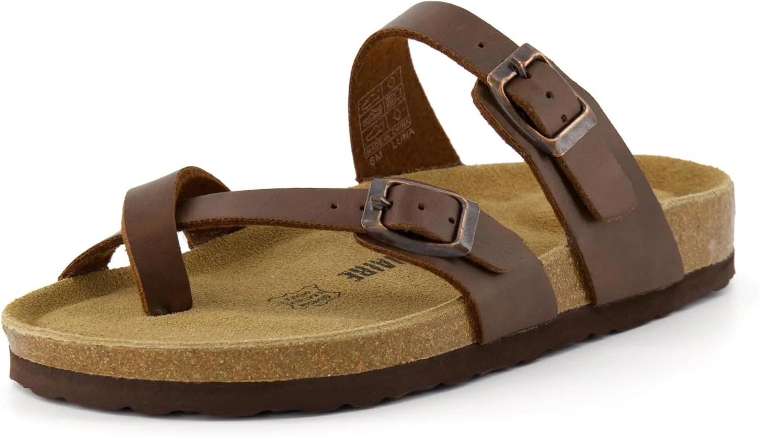 CUSHIONAIRE Women's Luna Cork Footbed Sandal With  Comfort
