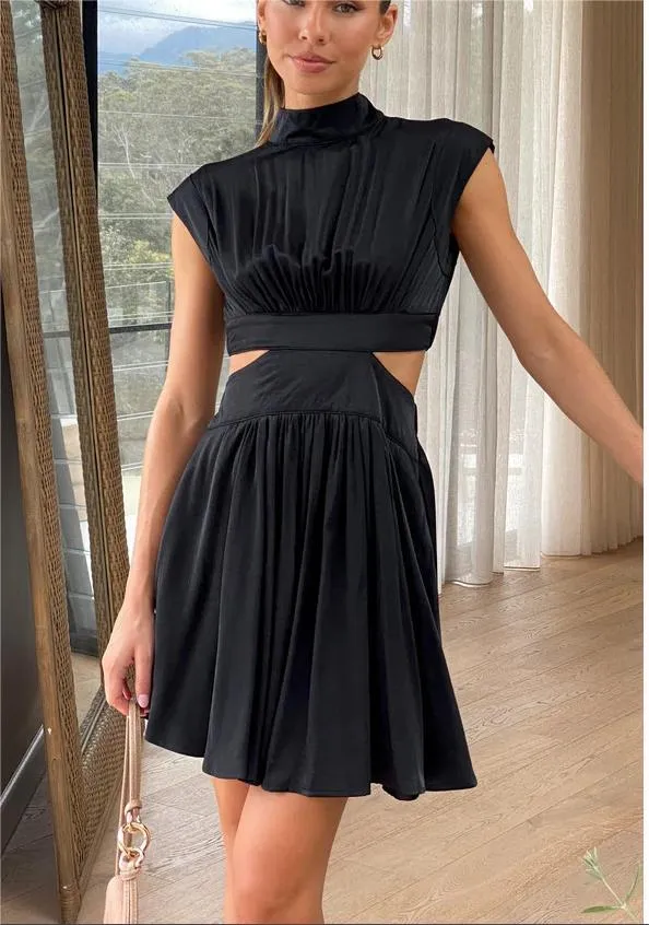 Cutout Waist Vacation Mini Dress