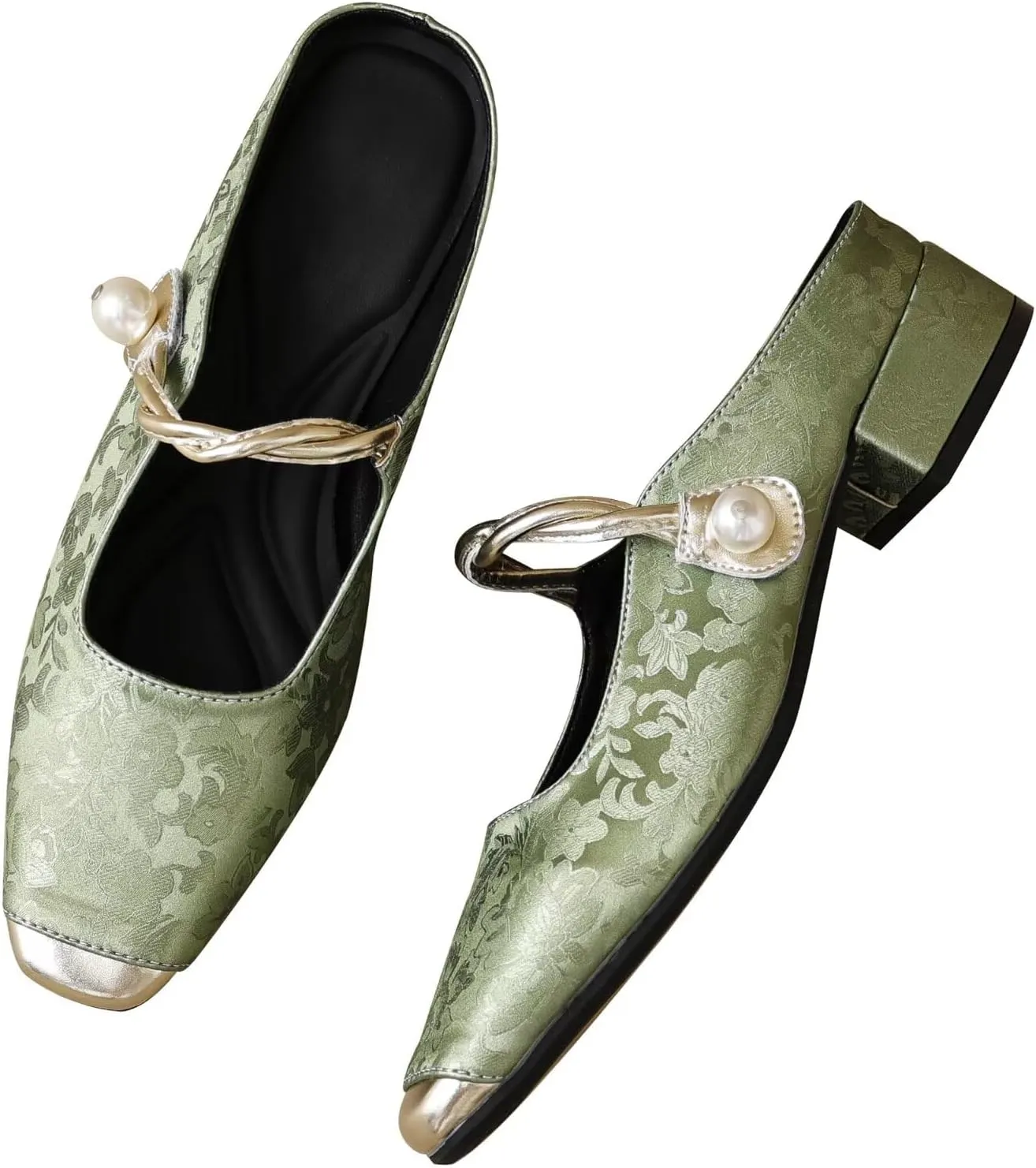 Dear Time Women's Closed Toe Mary Jane Backless Flats Slip-on Mules Casual Comfortable Shoes