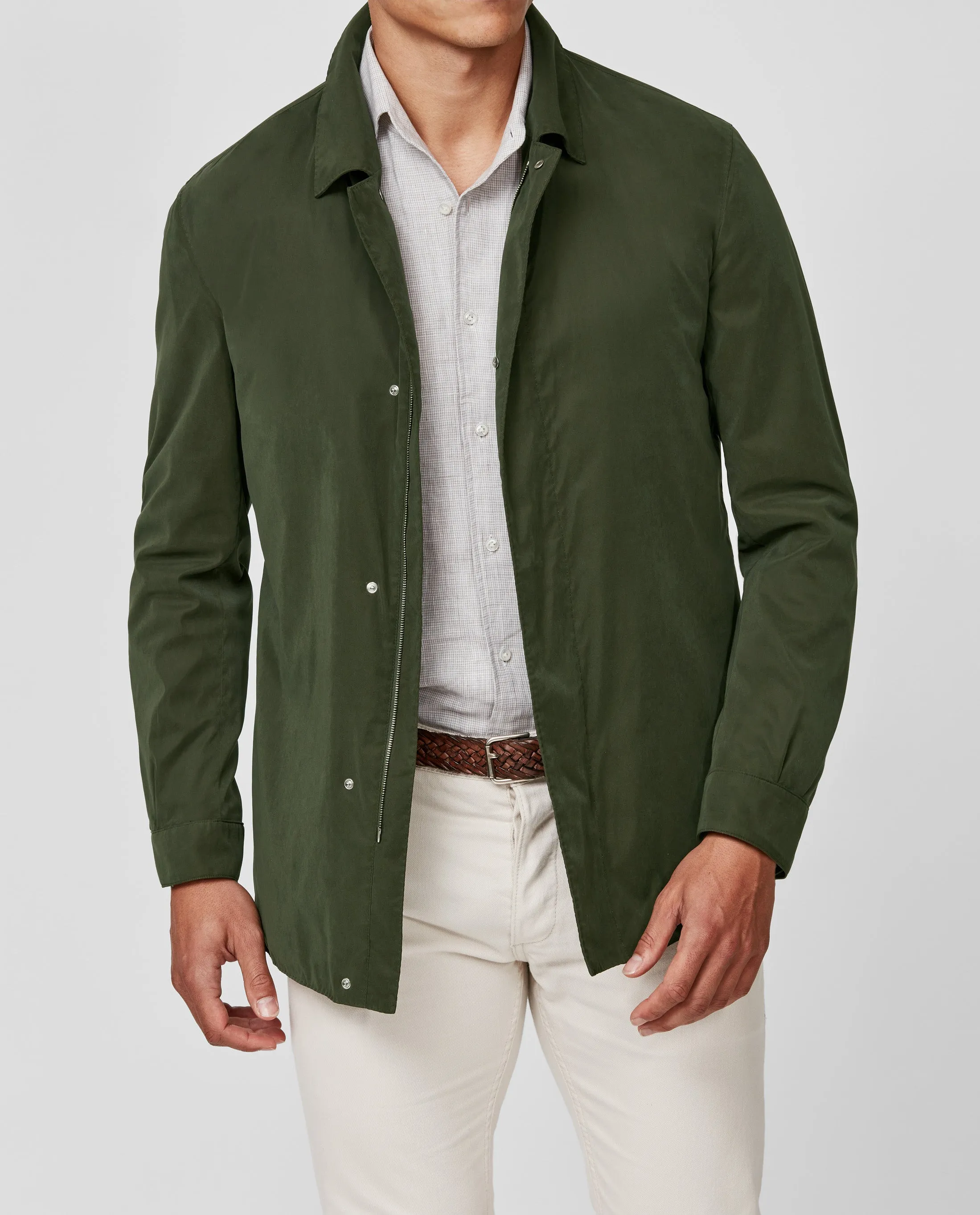 DeBall Belseta Olive Green Peached Water Repellent Technical Lightweight Fabric