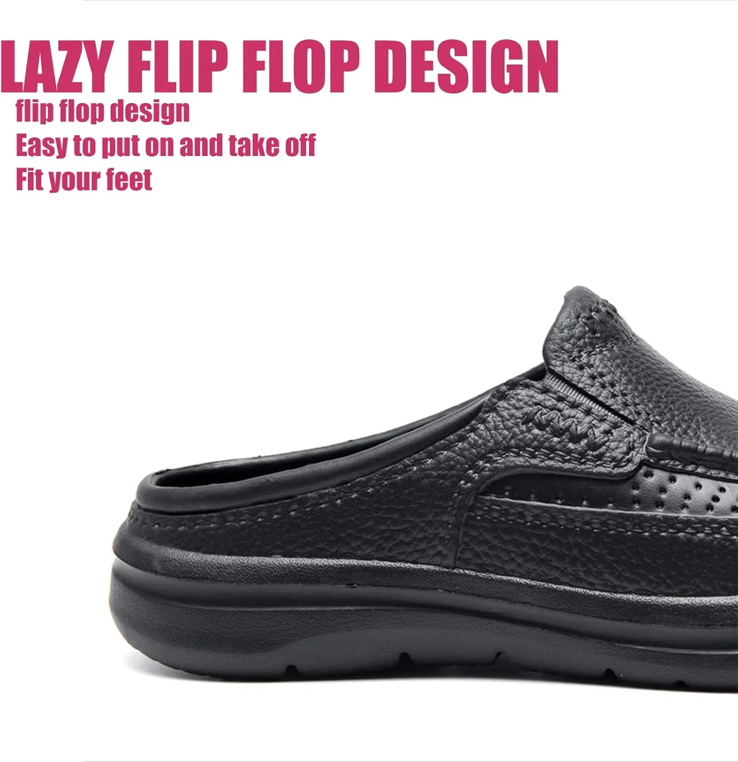 DirraBra Men's Arch Support Orthopedic Slip on Mules,Baotou Backless Plantar Fasciitis Relief Mules Slippers Breathable Outdoor Casual Non-Slip Driving Loafers