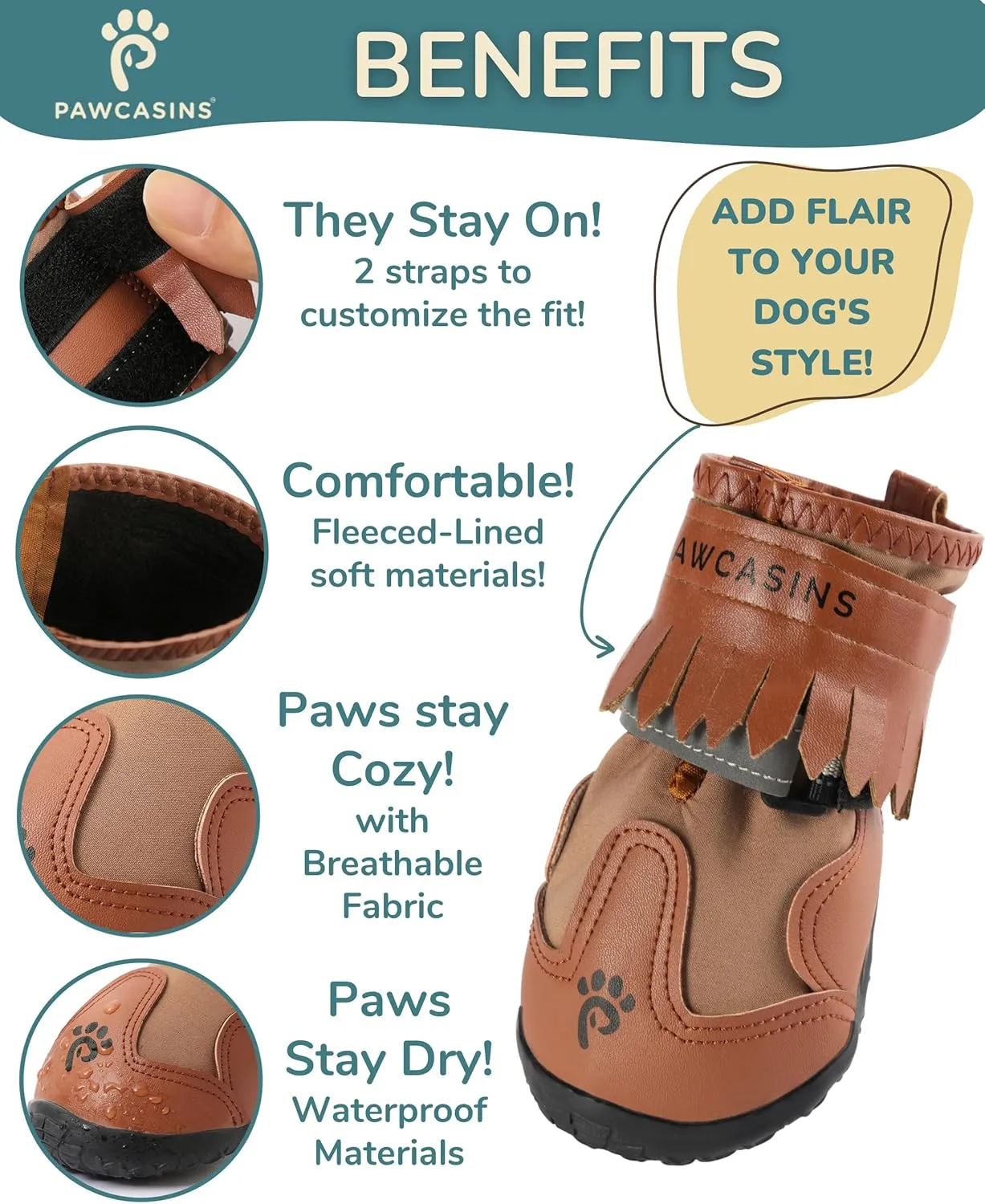 Dog Boots & Booties - All-Weather Protection for Small, Medium & Large Dogs (Size 7)