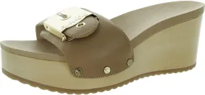 Dr. Scholl's Women's Original Life Slide Sandal, Tan Leather, 7