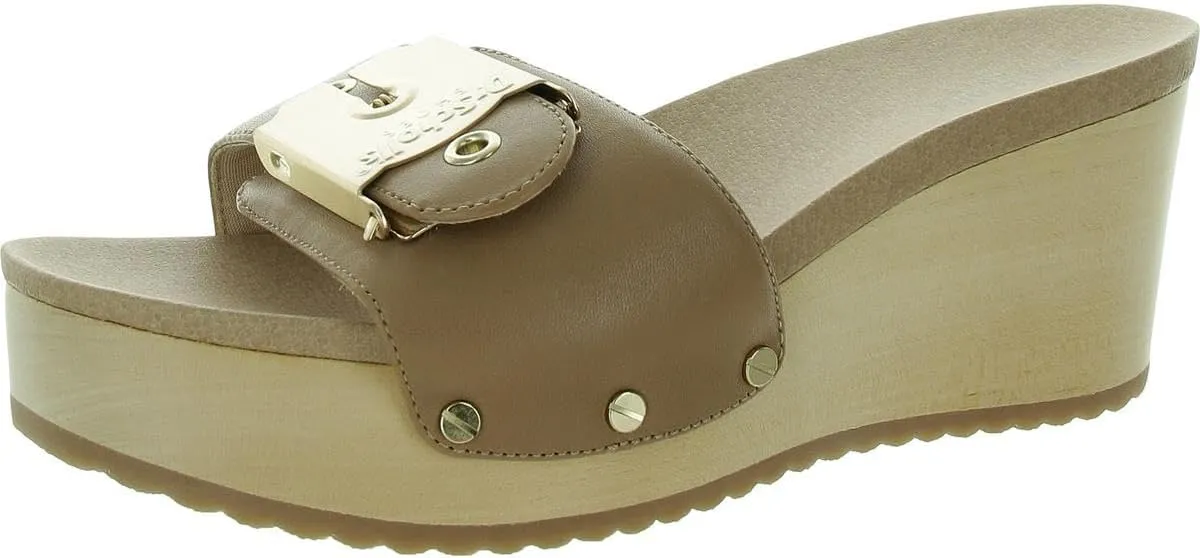 Dr. Scholl's Women's Original Life Slide Sandal, Tan Leather, 7