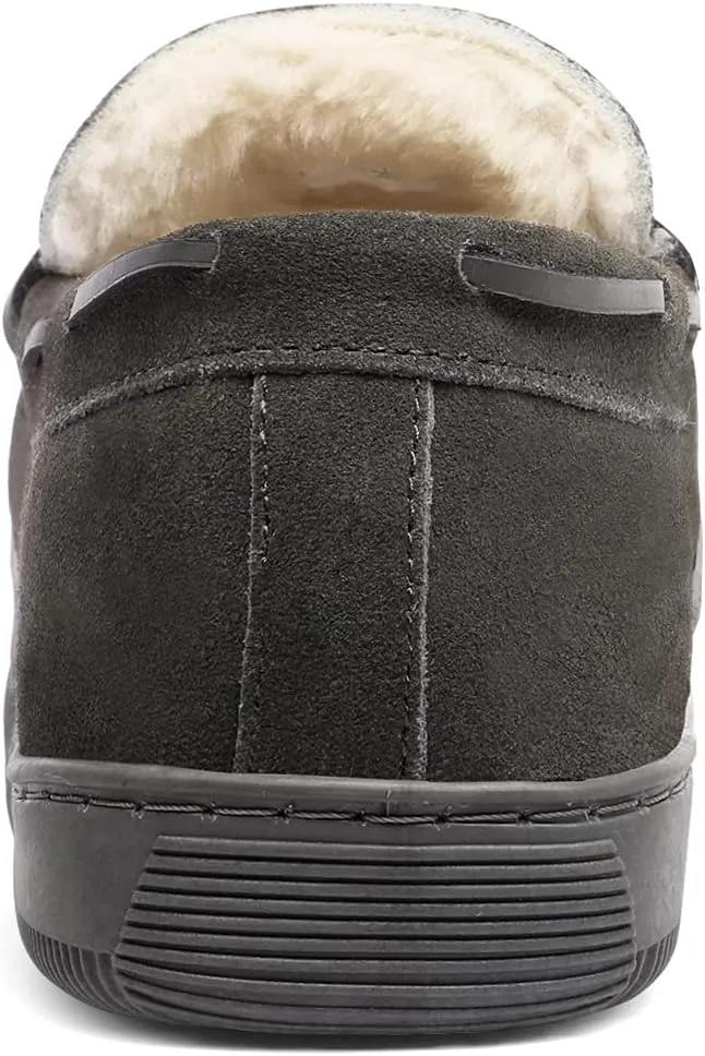 DREAM PAIRS Men's Moccasin Slippers Fuzzy Plush House Shoes Indoor Outdoor Fleece Lining Loafers