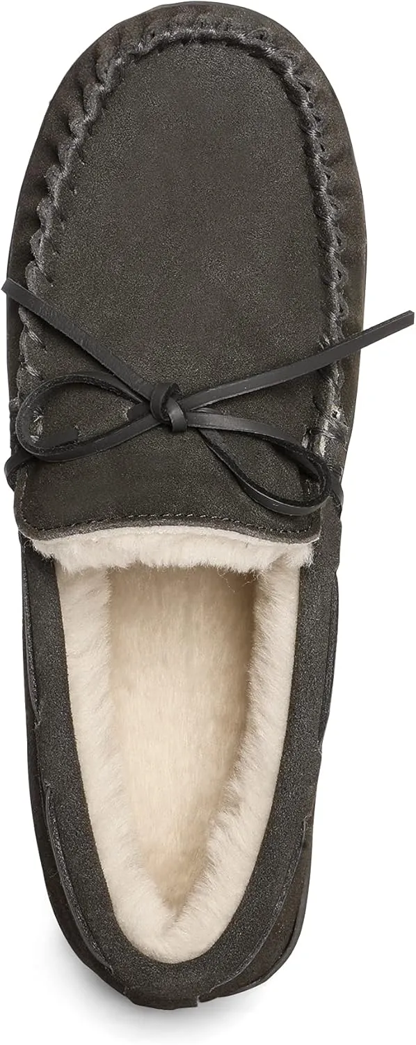 DREAM PAIRS Men's Moccasin Slippers Fuzzy Plush House Shoes Indoor Outdoor Fleece Lining Loafers