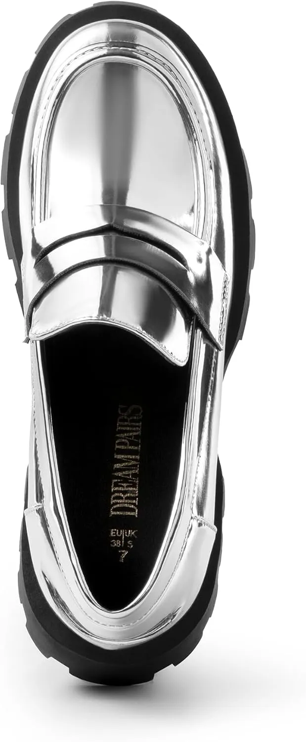 DREAM PAIRS Women's Loafers, Lug Sole Slip On Platform Chunky Penny Loafers for Women Dressy and Work, Business Casual Shoes for Women