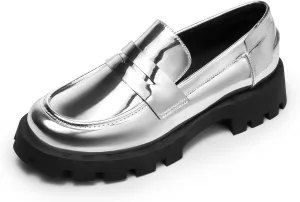 DREAM PAIRS Women's Loafers, Lug Sole Slip On Platform Chunky Penny Loafers for Women Dressy and Work, Business Casual Shoes for Women