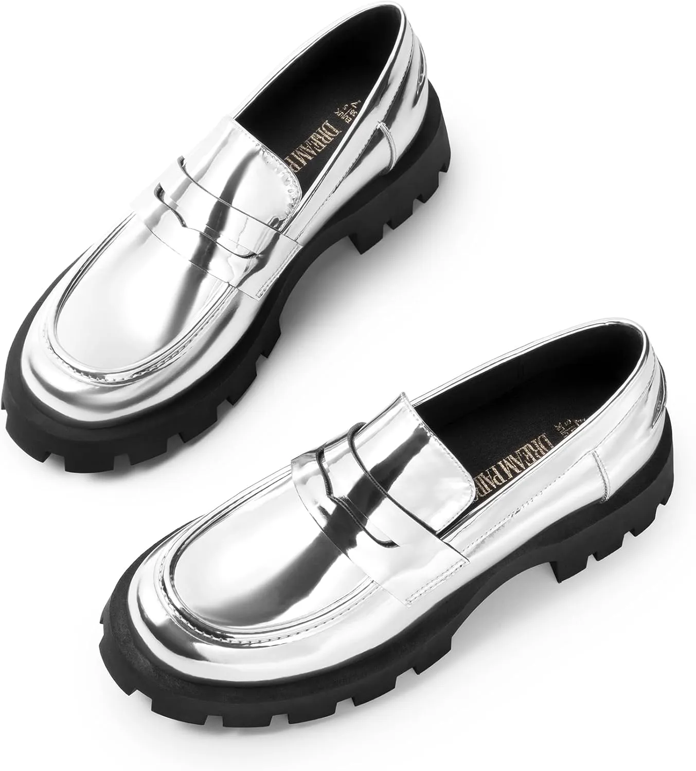 DREAM PAIRS Women's Loafers, Lug Sole Slip On Platform Chunky Penny Loafers for Women Dressy and Work, Business Casual Shoes for Women