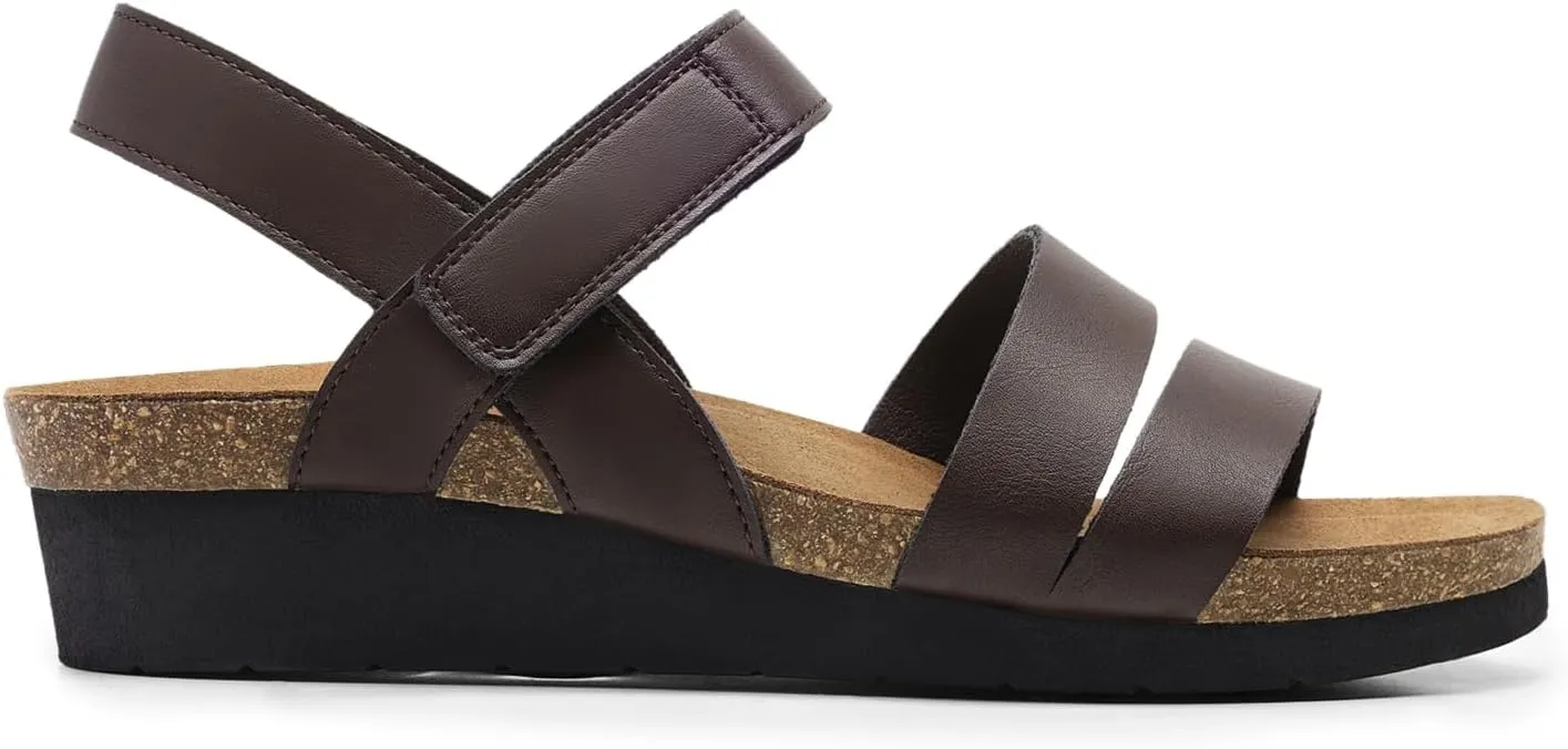 DREAM PAIRS Women's Low Heel Wedge Sandals, Round-Toe Comfortable Casual Flatform Dress Shoes with Arch Support
