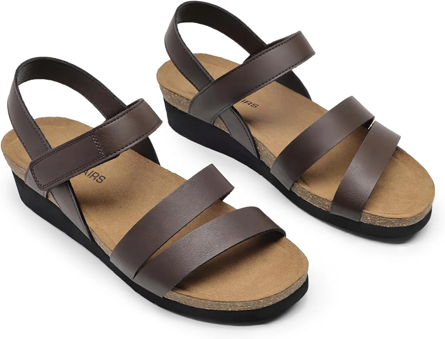 DREAM PAIRS Women's Low Heel Wedge Sandals, Round-Toe Comfortable Casual Flatform Dress Shoes with Arch Support
