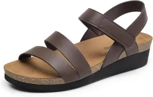 DREAM PAIRS Women's Low Heel Wedge Sandals, Round-Toe Comfortable Casual Flatform Dress Shoes with Arch Support