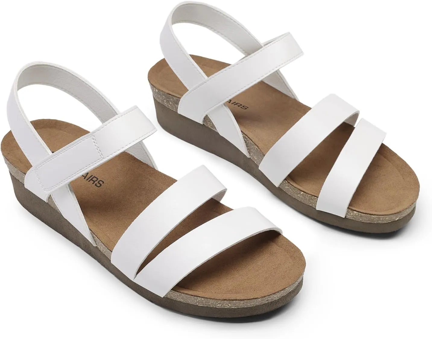 DREAM PAIRS Women's Low Heel Wedge Sandals, Round-Toe Comfortable Casual Flatform Dress Shoes with Arch Support