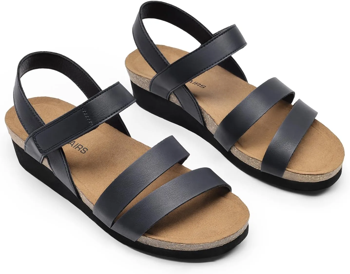 DREAM PAIRS Women's Low Heel Wedge Sandals, Round-Toe Comfortable Casual Flatform Dress Shoes with Arch Support