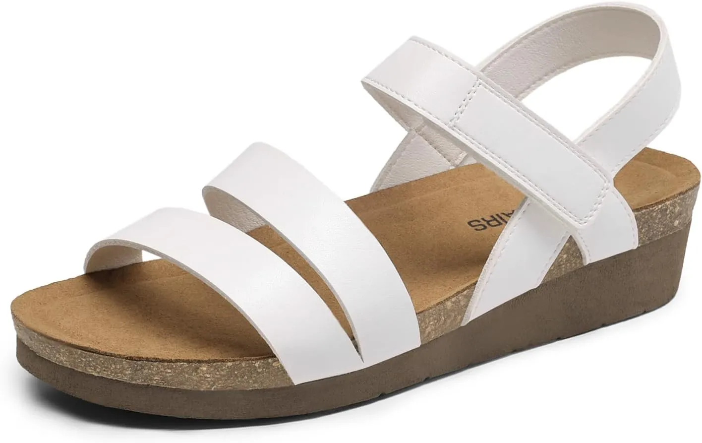 DREAM PAIRS Women's Low Heel Wedge Sandals, Round-Toe Comfortable Casual Flatform Dress Shoes with Arch Support