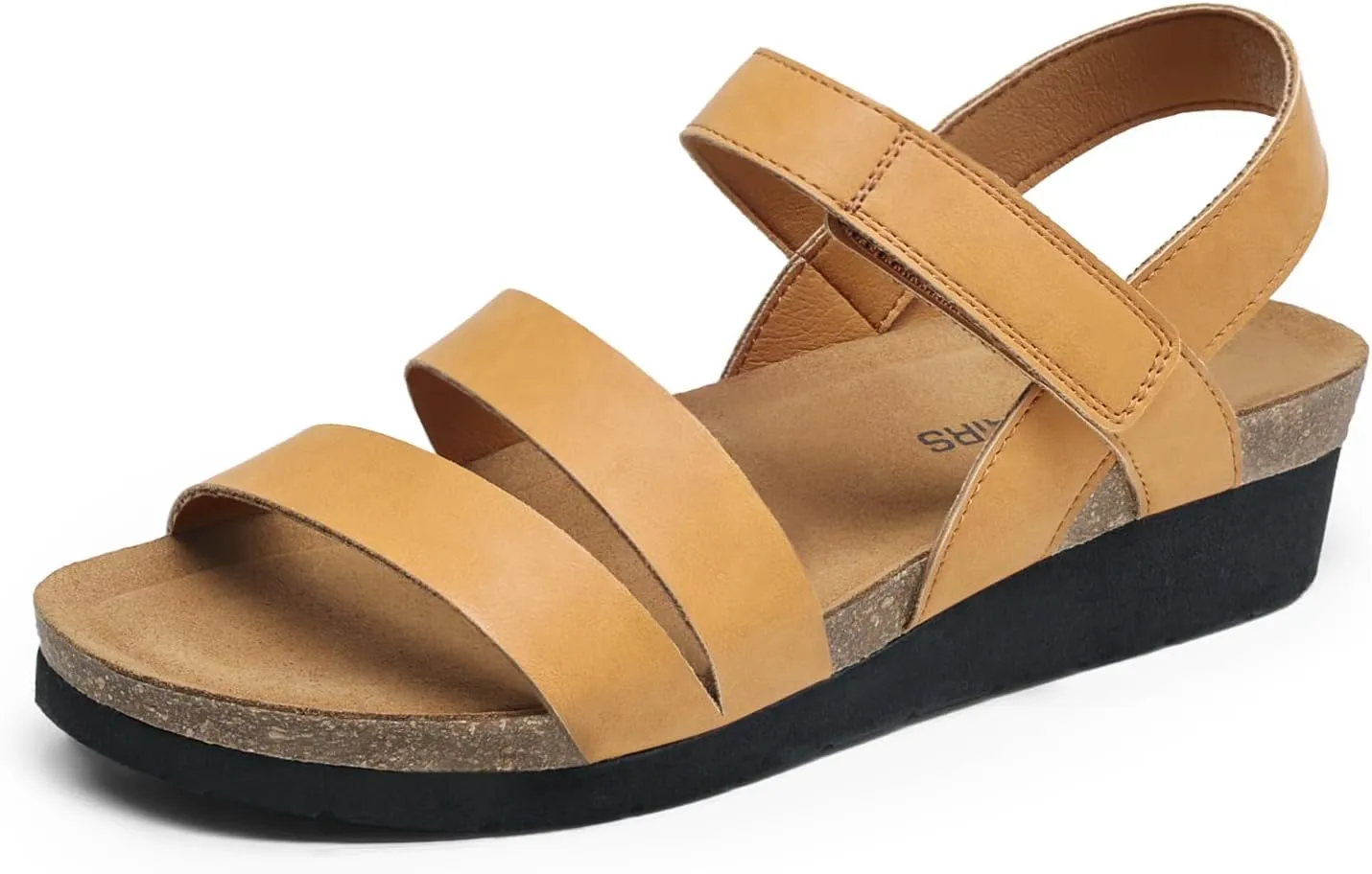 DREAM PAIRS Women's Low Heel Wedge Sandals, Round-Toe Comfortable Casual Flatform Dress Shoes with Arch Support