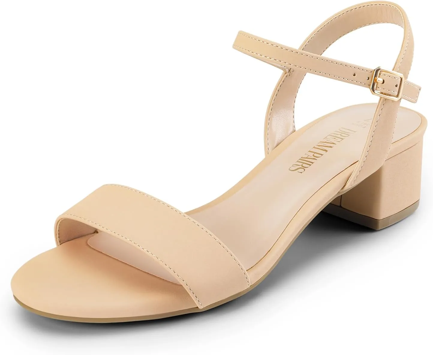 DREAM PAIRS Women's Low Heels for Women Classic Open Toe Ankle Strap Block Chunky Heel Sandals Holiday Party Wedding Dress Pumps Shoes