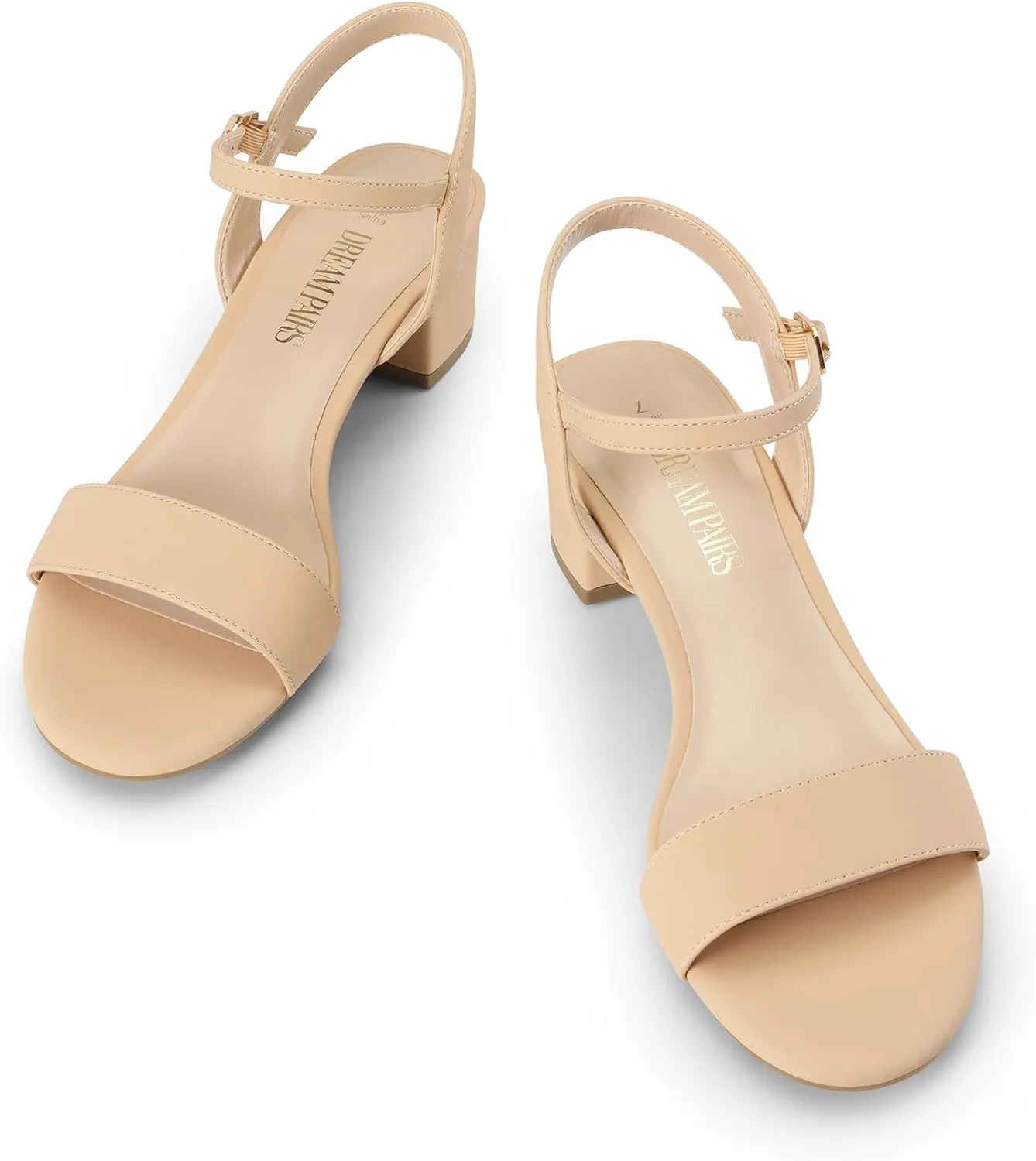 DREAM PAIRS Women's Low Heels for Women Classic Open Toe Ankle Strap Block Chunky Heel Sandals Holiday Party Wedding Dress Pumps Shoes
