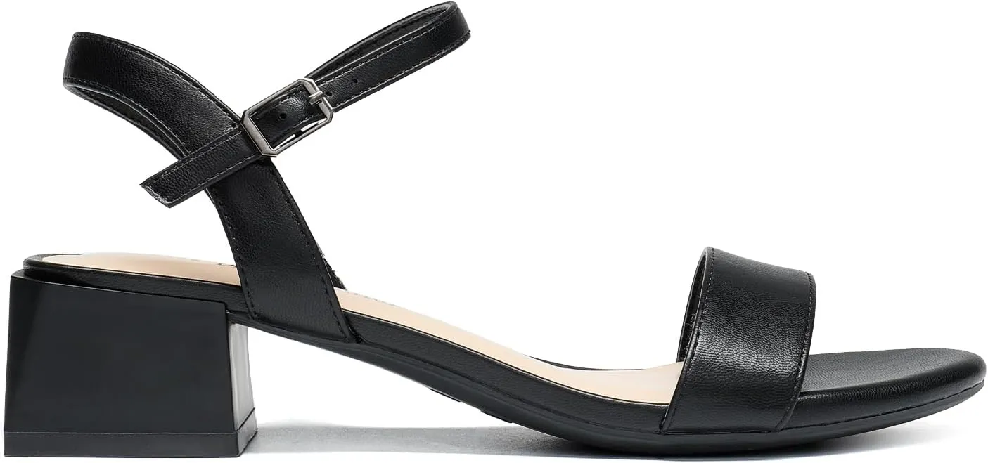 DREAM PAIRS Women's Low Heels for Women Classic Open Toe Ankle Strap Block Chunky Heel Sandals Holiday Party Wedding Dress Pumps Shoes