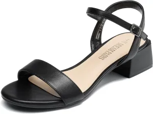 DREAM PAIRS Women's Low Heels for Women Classic Open Toe Ankle Strap Block Chunky Heel Sandals Holiday Party Wedding Dress Pumps Shoes