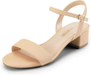 DREAM PAIRS Women's Low Heels for Women Classic Open Toe Ankle Strap Block Chunky Heel Sandals Holiday Party Wedding Dress Pumps Shoes