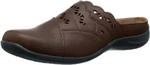 Easy Street Womens Forever Cut-Out Mules Flats Casual - Brown - Size 6 2E