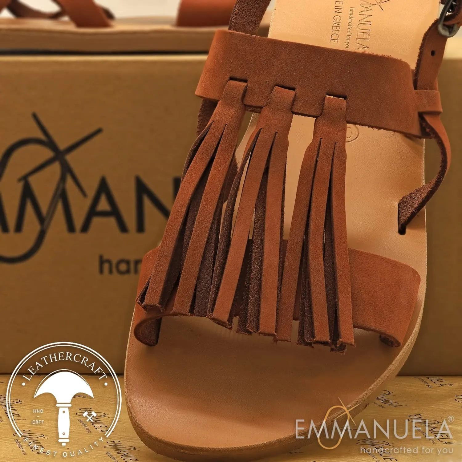 Emmanuela Ancient Greek Style Calf High Leather Sandals, Handmade Gladiator Tie up Sandals, Quality Strappy Summer Shoes, Boho Chic Toe Ring Lace up Sandals