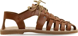 Emmanuela Ancient Greek Style Leather Fisherman Sandals for Women with Laces, Handmade Leather Caged Tie up Women's Sandals, Quality Strappy Summer Shoes Black, Brown, Beige
