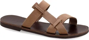 Emmanuela Ancient Greek Style Leather Sandals for Men, Quality Handmade Open Toe Men's Sandals, Slide on Summer Shoes, Slider Strappy Mules