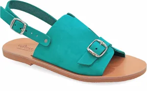 Emmanuela Greek Style Sandals, Quality Handmade Leather Open Toe Flat Sandals, Adjustable Buckle Strap Summer Shoes for Women, Boho Chic Mules, Slingback Ankle Strap