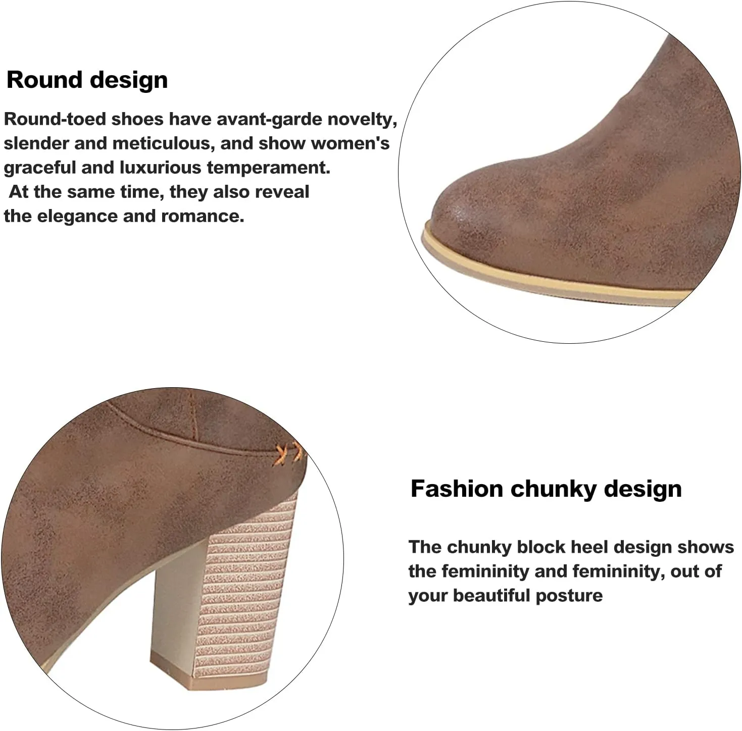 Erocalli Women's Knee High Boot Women Suede Thigh Boot Fashion Chunky Block High Heel Long Boots