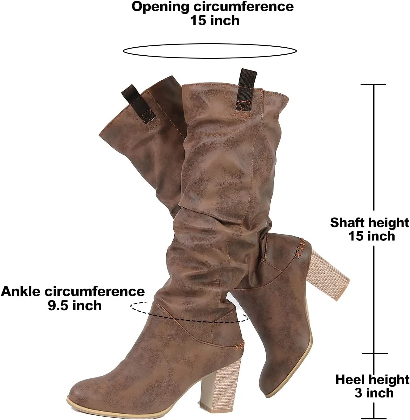 Erocalli Women's Knee High Boot Women Suede Thigh Boot Fashion Chunky Block High Heel Long Boots