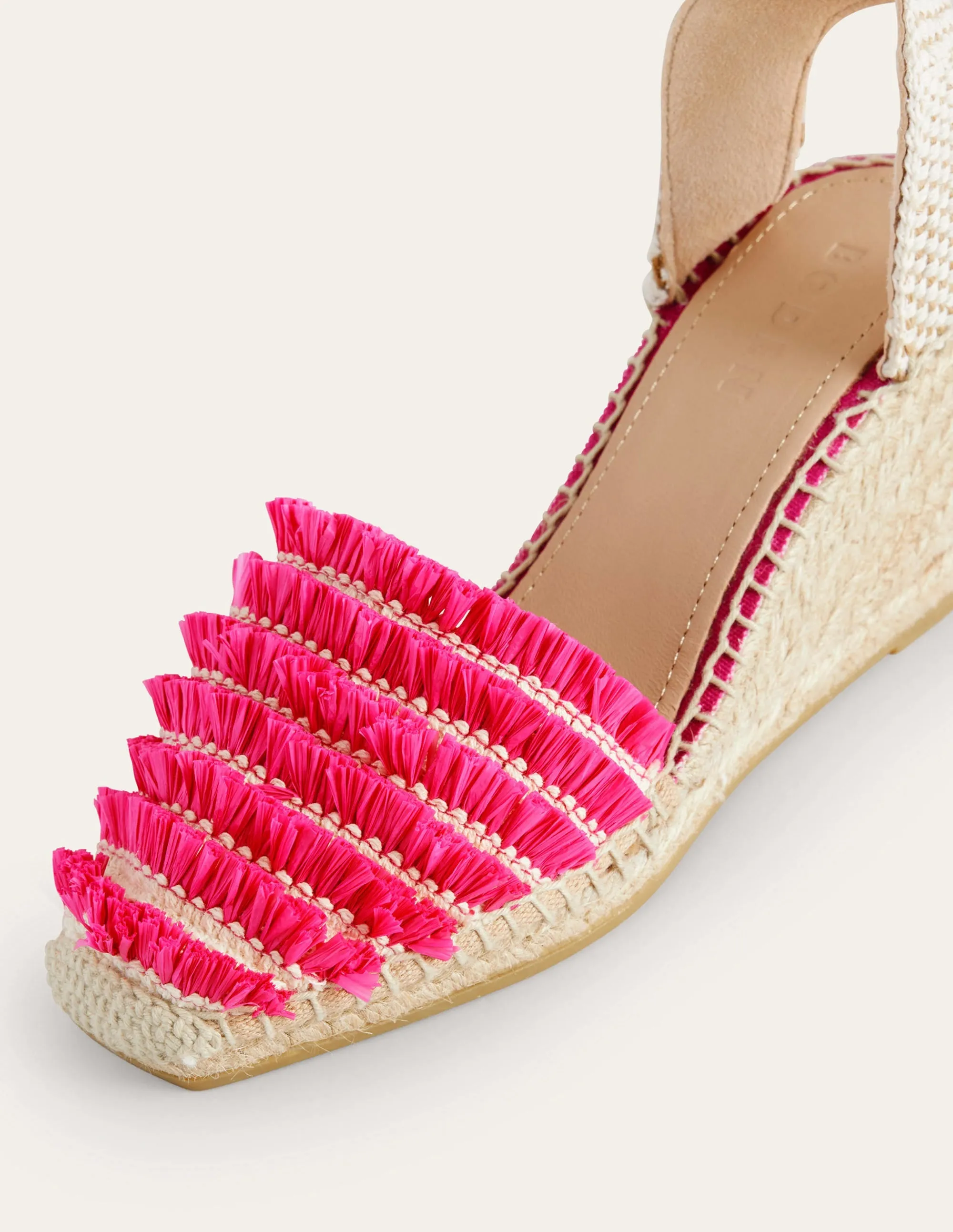 Espadrilles mit Keilabsatz und Knöchelriemchen-Festivalrosa