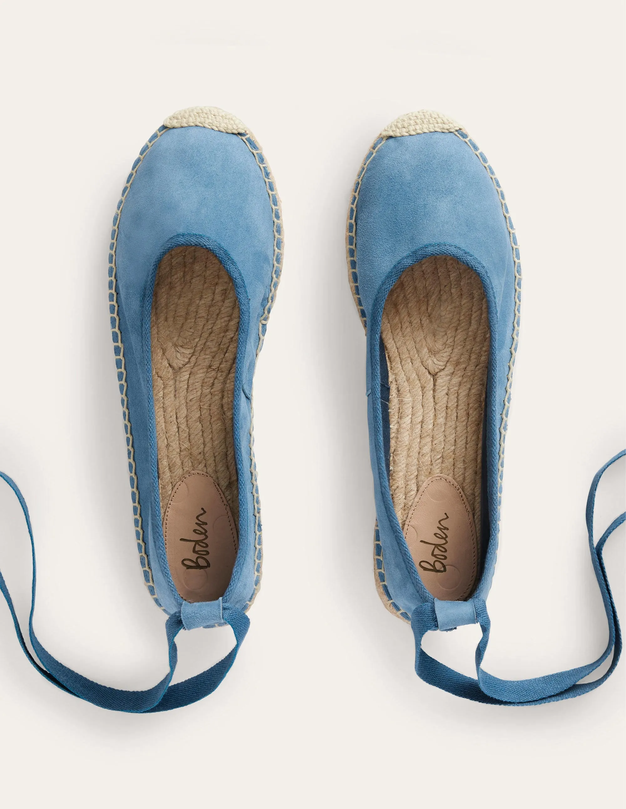 Espadrilles mit Knöchelriemchen-Offiziersblau, Veloursleder