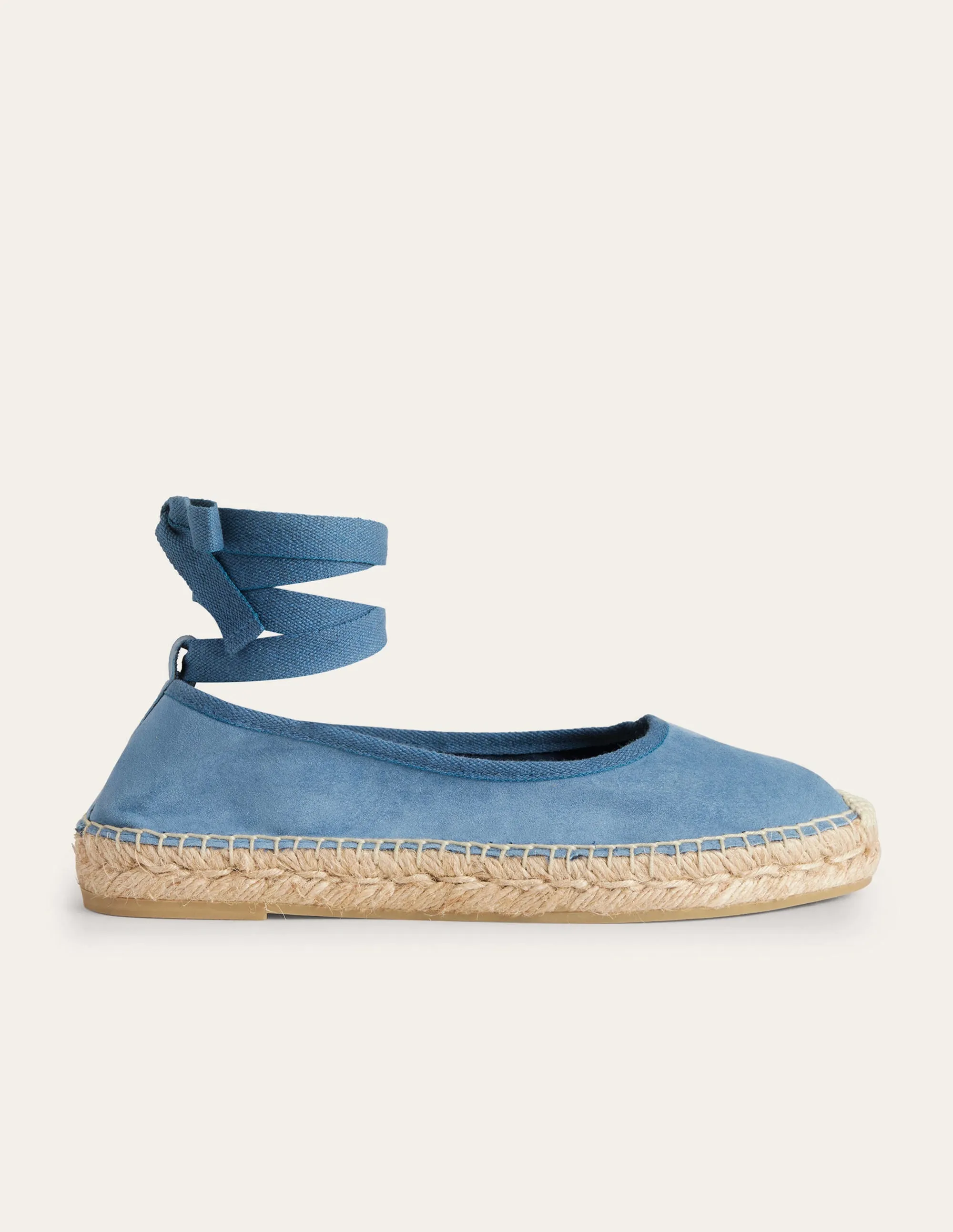 Espadrilles mit Knöchelriemchen-Offiziersblau, Veloursleder