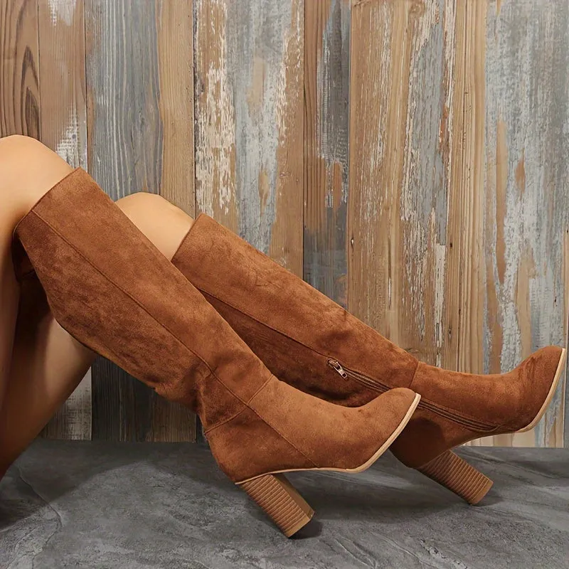 Febbie™ | Long women's boots with block heel