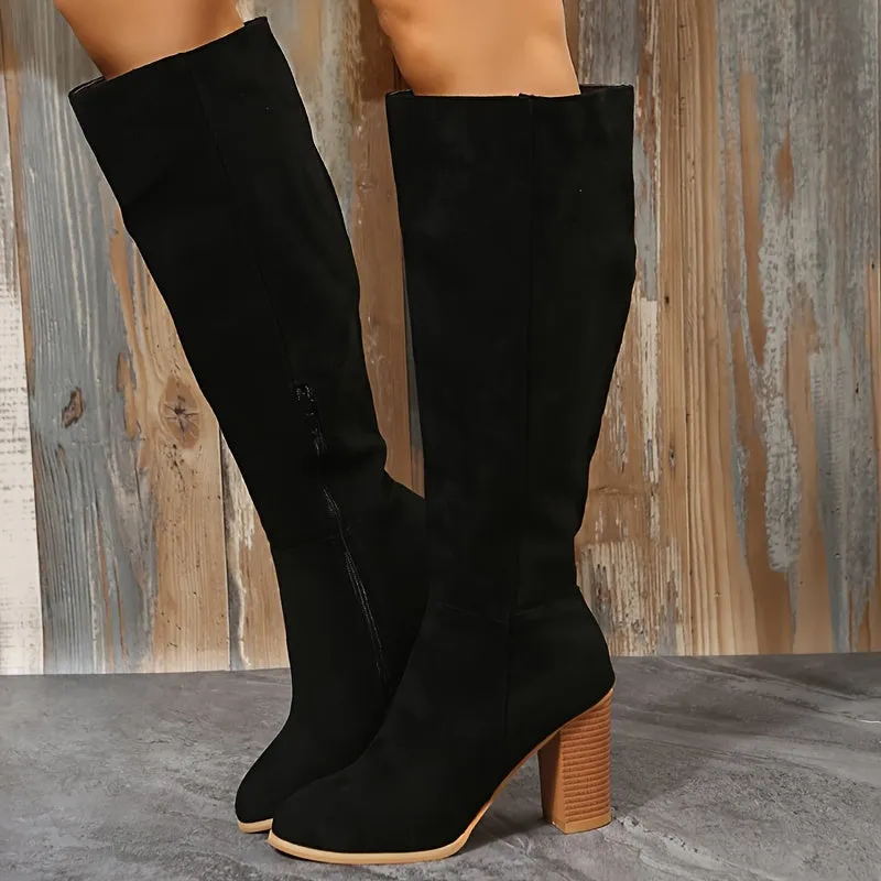 Febbie™ | Long women's boots with block heel
