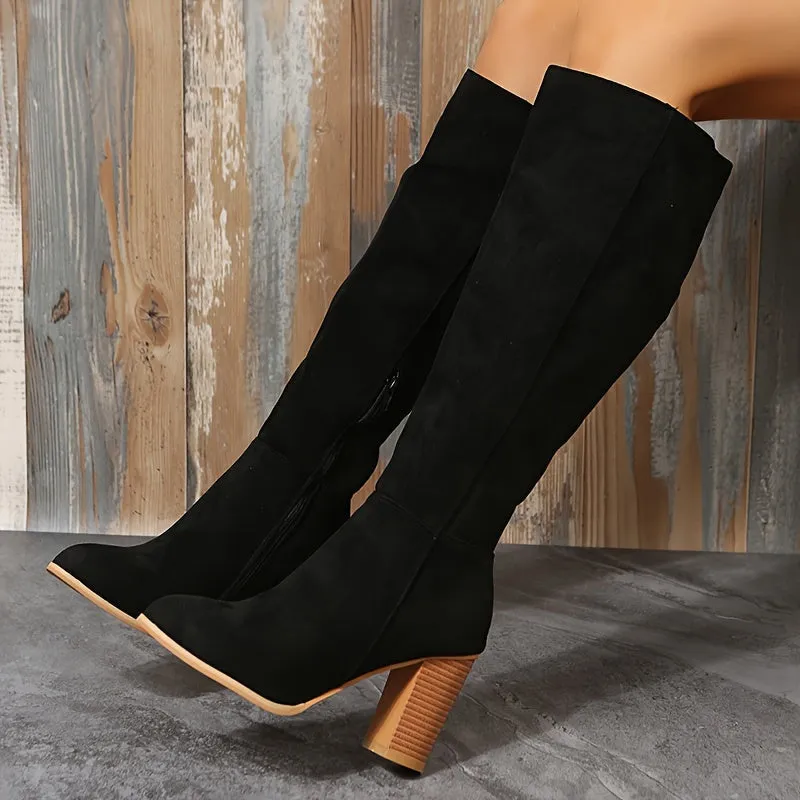 Febbie™ | Long women's boots with block heel