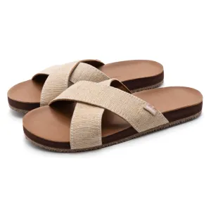Feelgoodz Women's Zensole Cascades Natural Rubber Strap Slide Sandals (Cortado, Size 7)