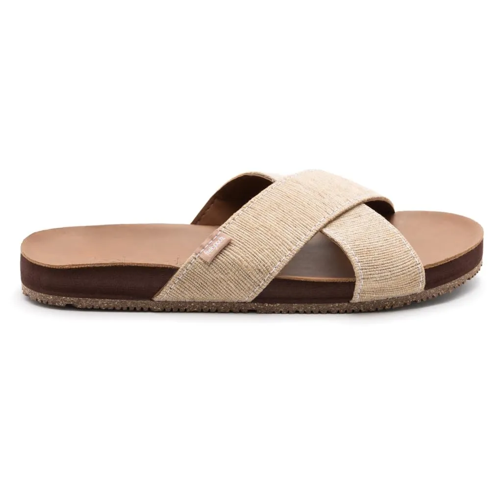 Feelgoodz Women's Zensole Cascades Natural Rubber Strap Slide Sandals (Cortado, Size 7)