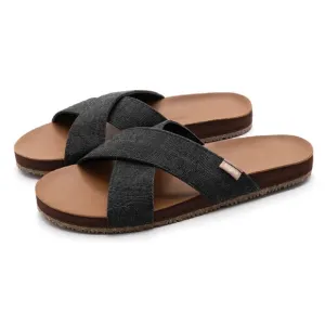 Feelgoodz Women's Zensole Cascades Natural Rubber Strap Slide Sandals (Lungo, Size 8)