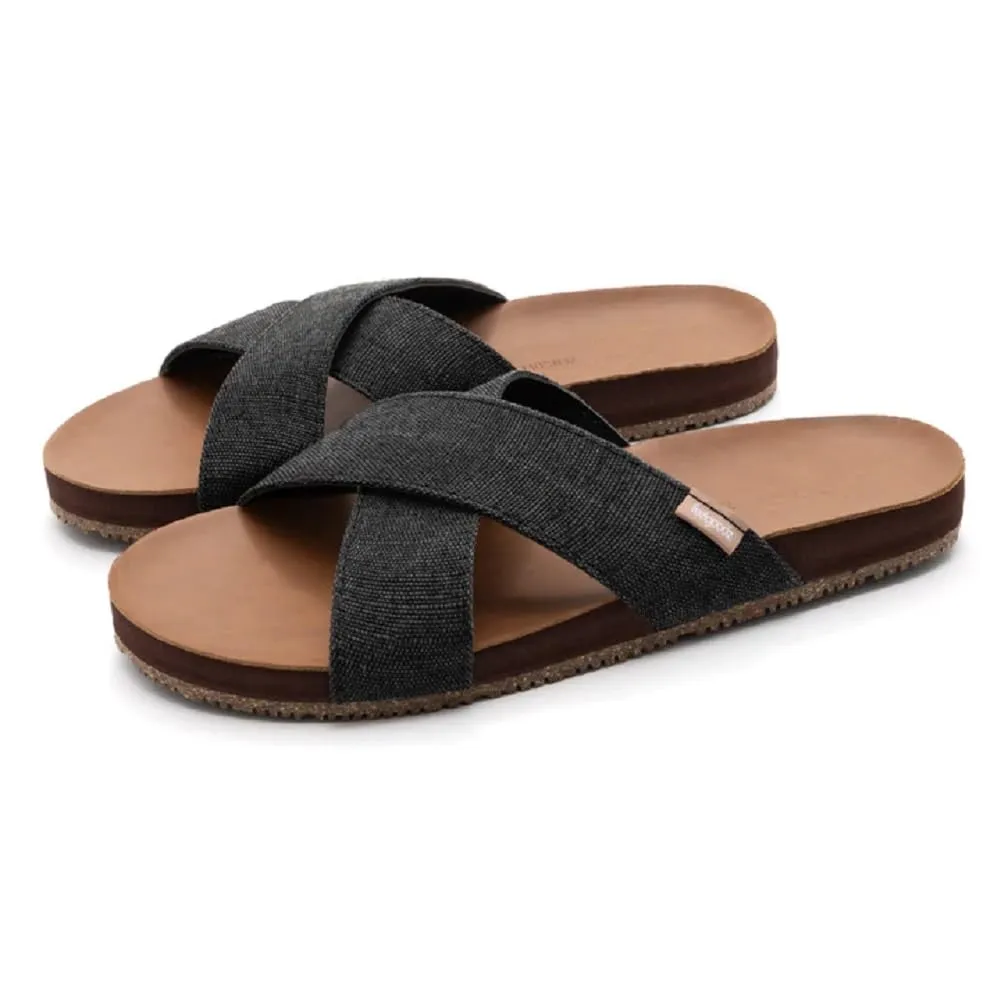 Feelgoodz Women's Zensole Cascades Natural Rubber Strap Slide Sandals (Lungo, Size 8)