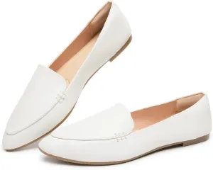 FINIWOR Loafers for Women Flats Shoes Women Pointed Toe Dress Shoes Comfortable Memory Foam Penny Loafers Slip On Shoes