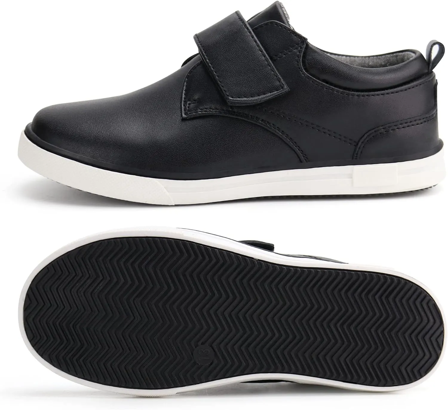 firelli Boys Loafers Hook and Loop School Uniform Dress Shoes Kids Casual Oxford Shoes