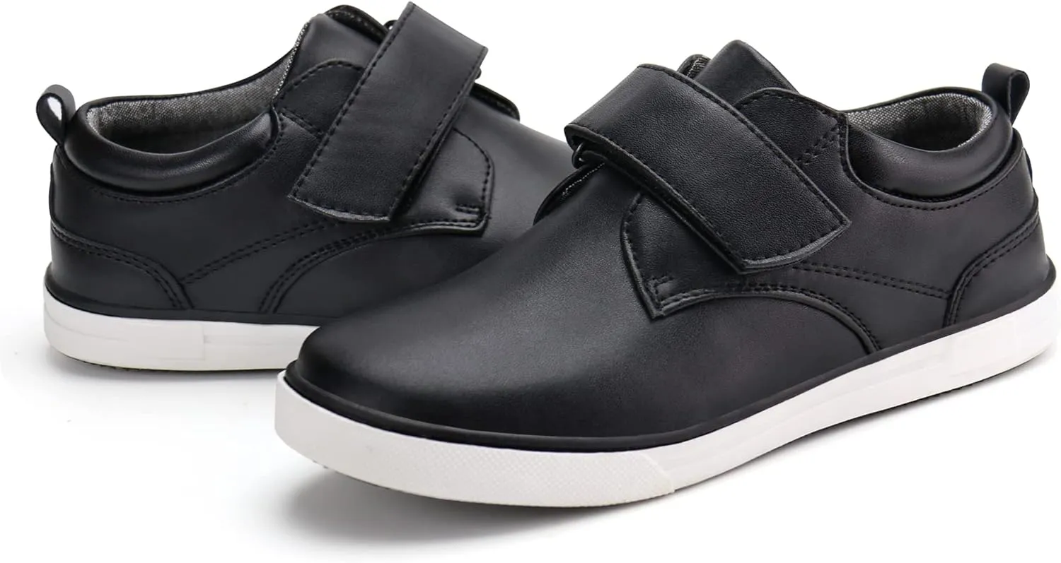 firelli Boys Loafers Hook and Loop School Uniform Dress Shoes Kids Casual Oxford Shoes